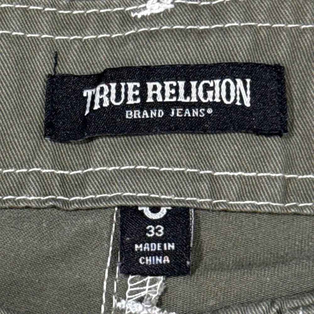 TRUE RELIGION‎ Men's Cargo Pants Green Chino Style RN# 112790 Slacks Size 33x32